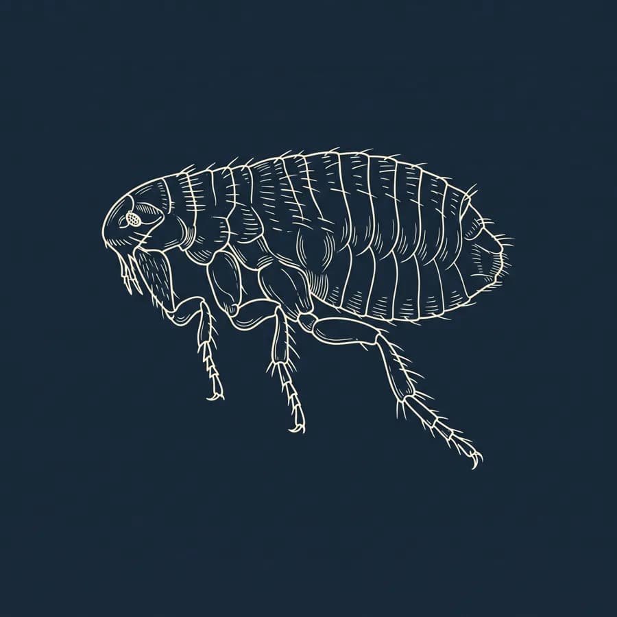Блохи — Ctenocephalides felis, наукова таблиця