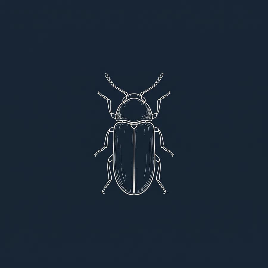 Жуки в деревині — Anobium punctatum, наукова таблиця